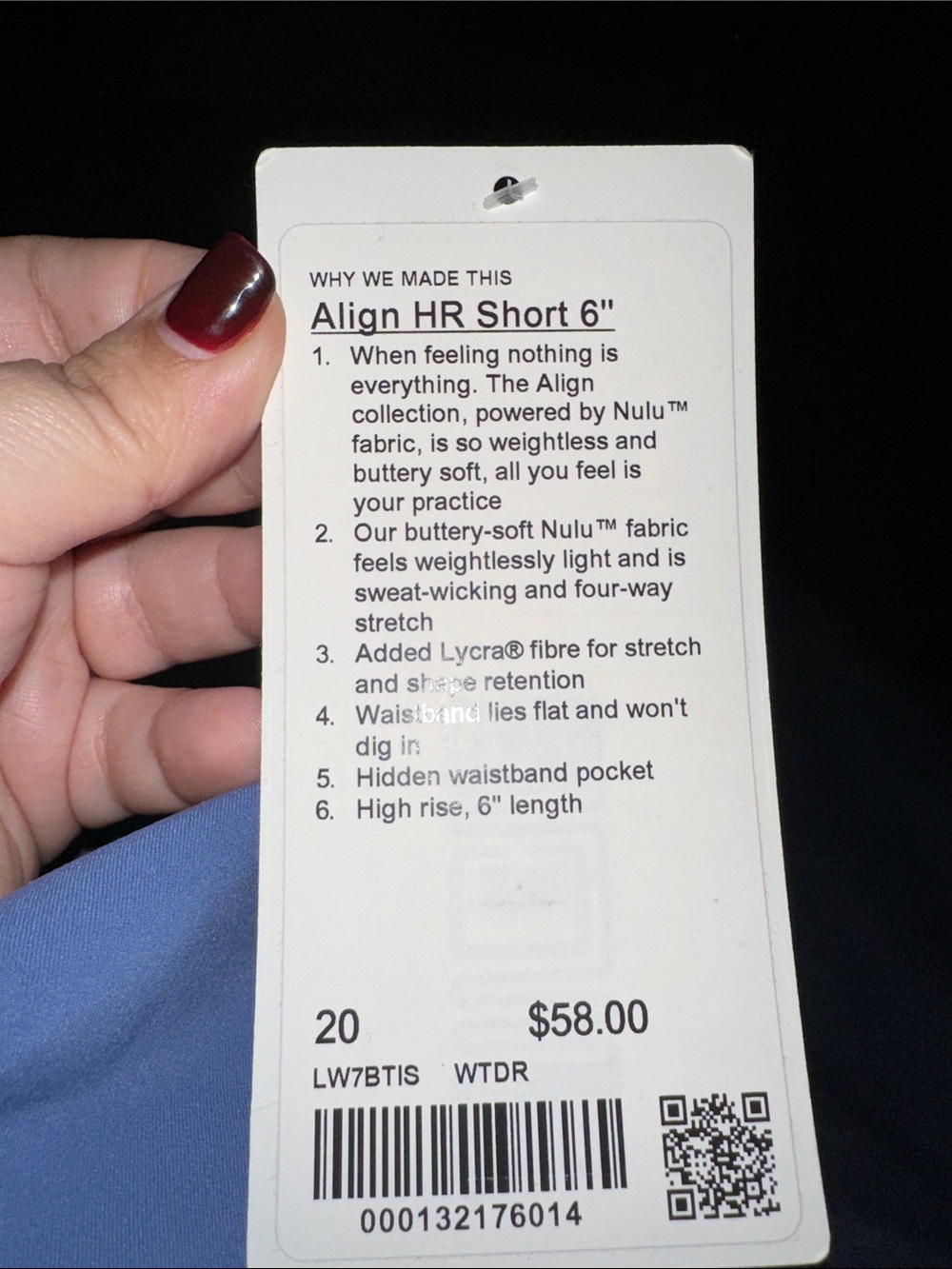 lululemon athletica Align High Rise 6” Short - Water Drop - Picture 2 of 3
